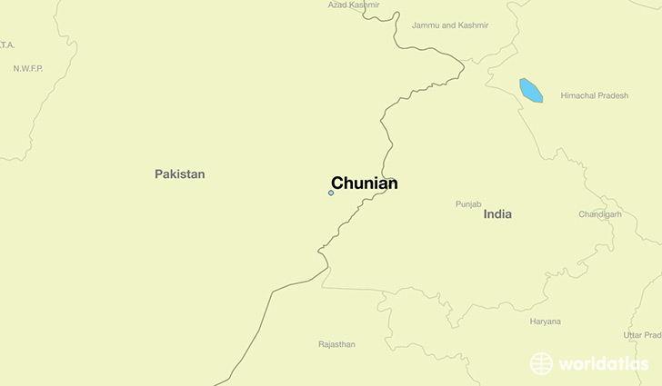 map showing the location of Chunian