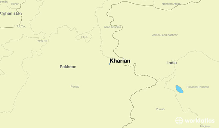 map showing the location of Kharian