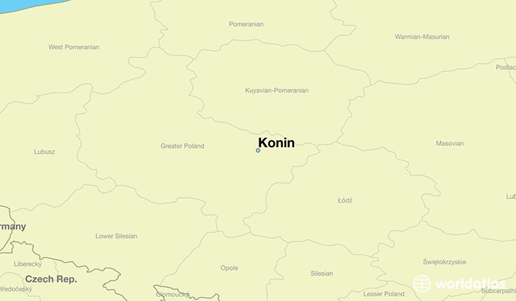 map showing the location of Konin