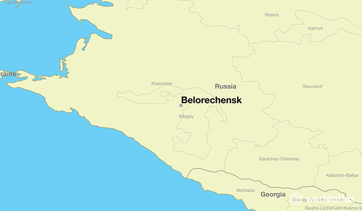 map showing the location of Belorechensk