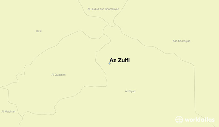 map showing the location of Az Zulfi