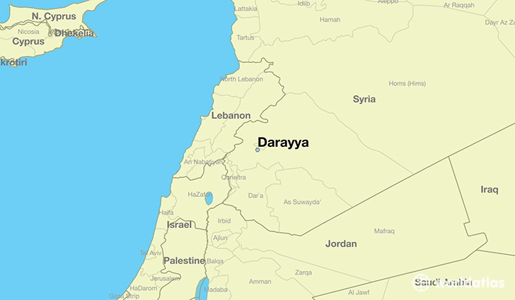 map showing the location of Darayya