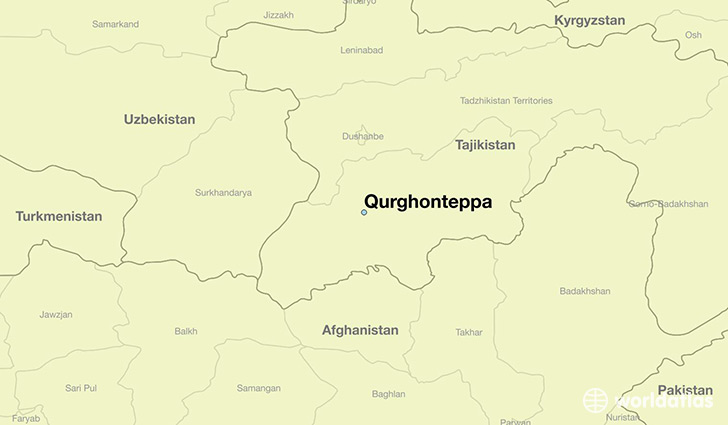 map showing the location of Qurghonteppa