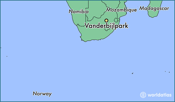 map showing the location of Vanderbijlpark