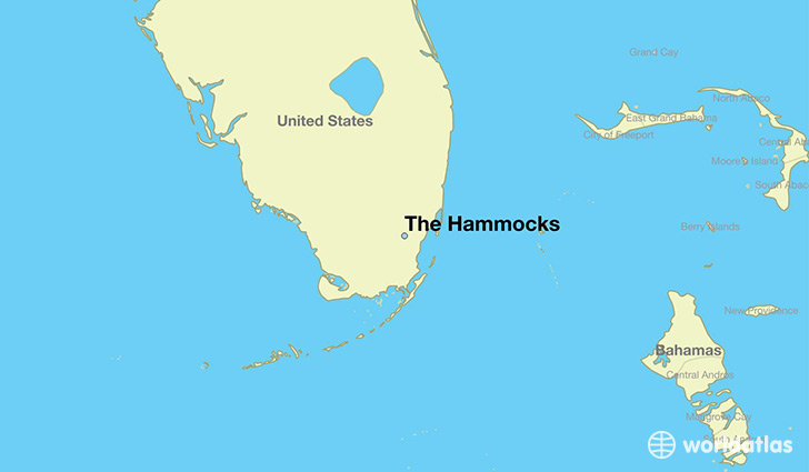 map showing the location of The Hammocks