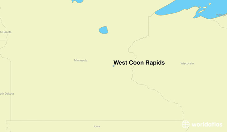 map showing the location of West Coon Rapids