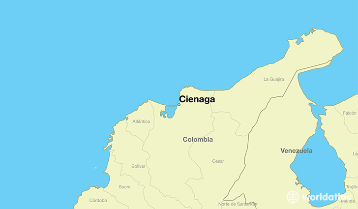 map showing the location of Cienaga