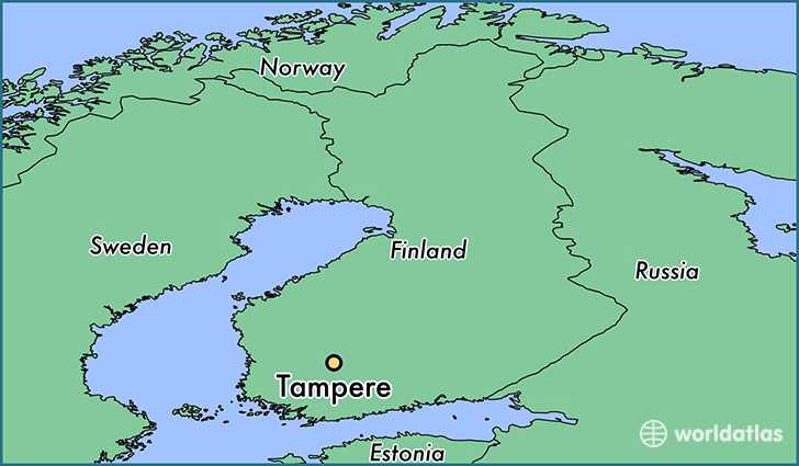 map showing the location of Tampere
