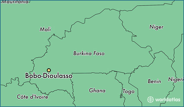 map showing the location of Bobo-Dioulasso