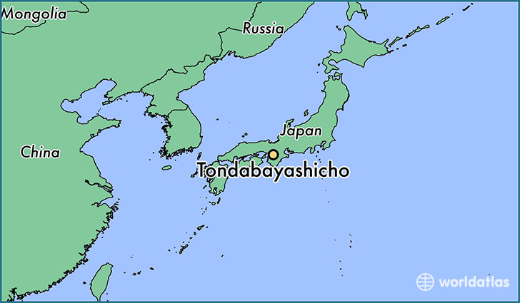 map showing the location of Tondabayashicho