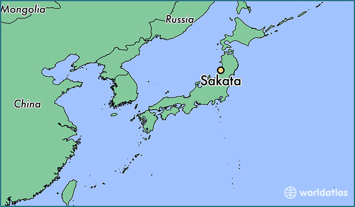 map showing the location of Sakata