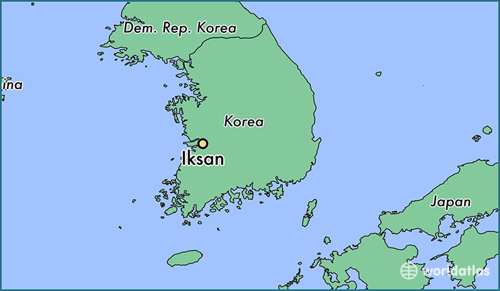 map showing the location of Iksan