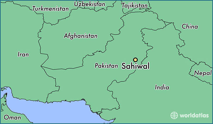map showing the location of Sahiwal