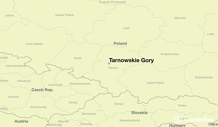 map showing the location of Tarnowskie Gory