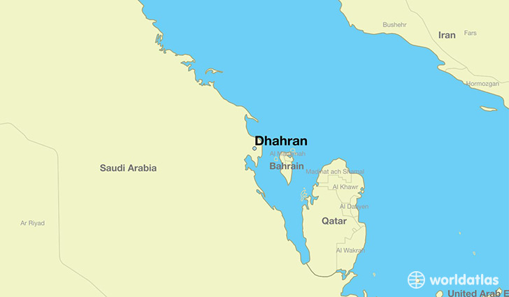 map showing the location of Dhahran