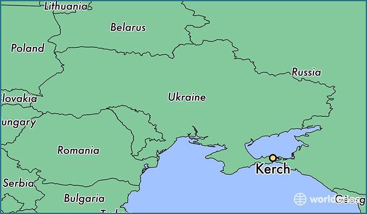 map showing the location of Kerch