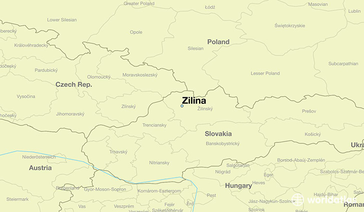 map showing the location of Zilina
