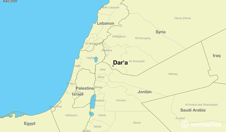 map showing the location of Dar'a