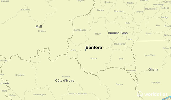 map showing the location of Banfora