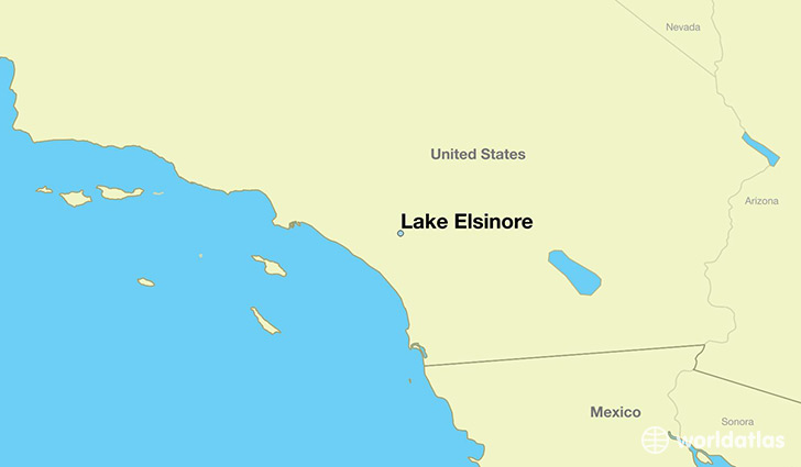 map showing the location of Lake Elsinore