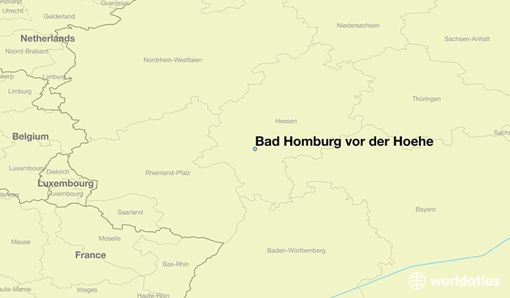 map showing the location of Bad Homburg vor der Hoehe