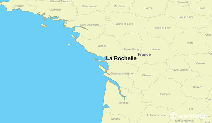 map showing the location of La Rochelle