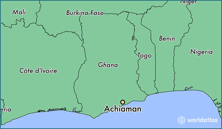map showing the location of Achiaman
