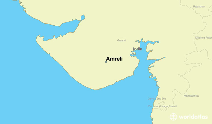 map showing the location of Amreli
