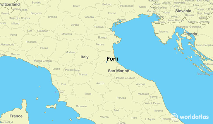 map showing the location of Forli