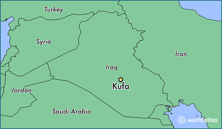 map showing the location of Kufa