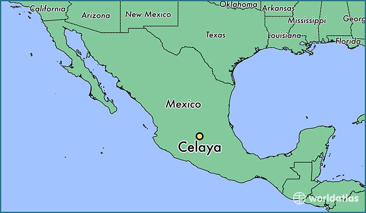 map showing the location of Celaya