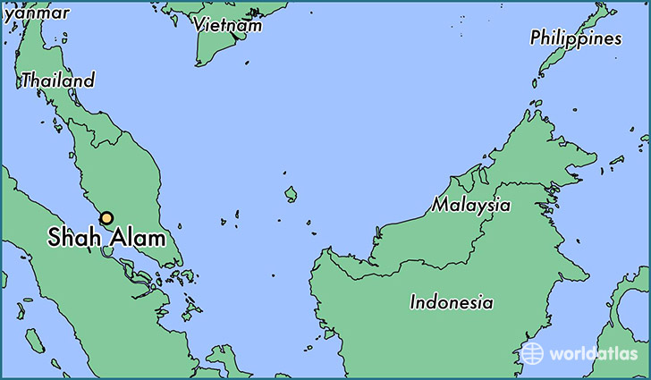 map showing the location of Shah Alam