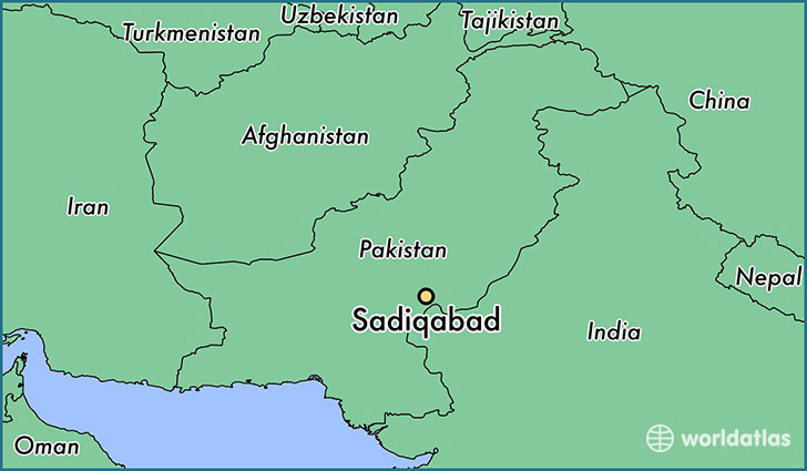 map showing the location of Sadiqabad
