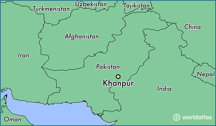 map showing the location of Khanpur