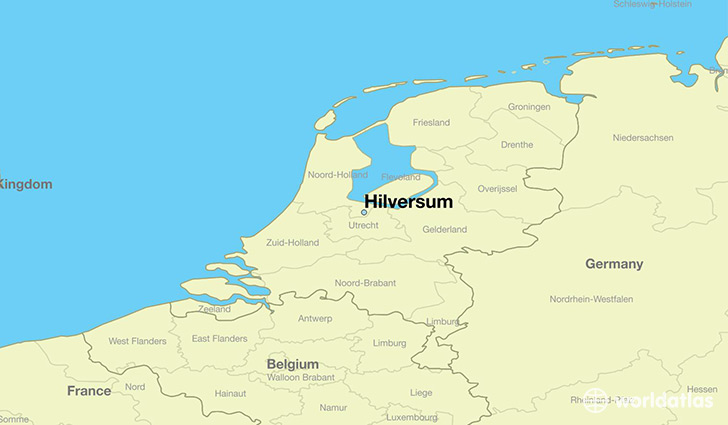 map showing the location of Hilversum