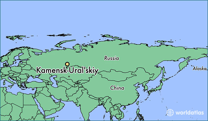 map showing the location of Kamensk-Ural'skiy