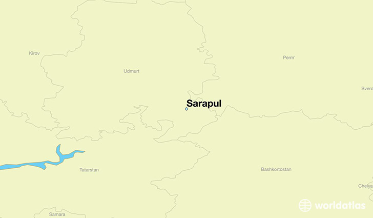 map showing the location of Sarapul