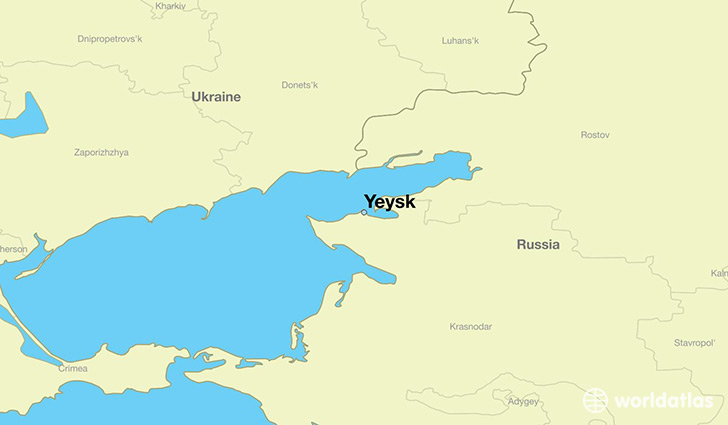 map showing the location of Yeysk