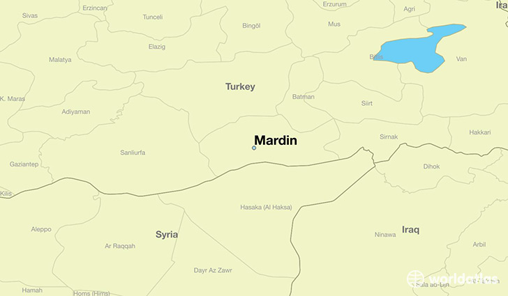 map showing the location of Mardin