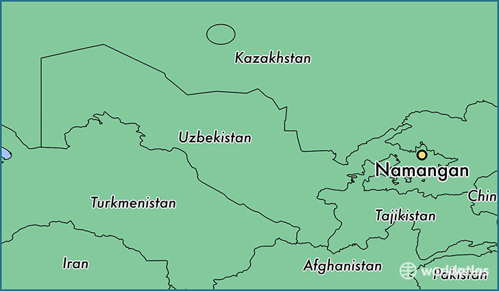 map showing the location of Namangan