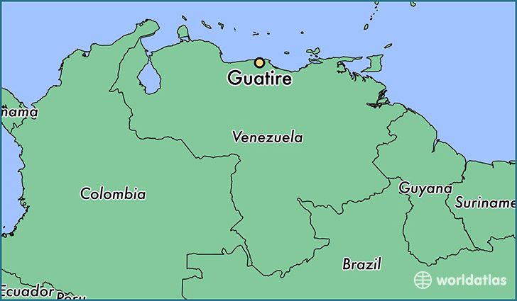map showing the location of Guatire