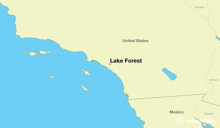 map showing the location of Lake Forest