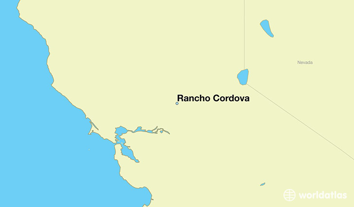 map showing the location of Rancho Cordova