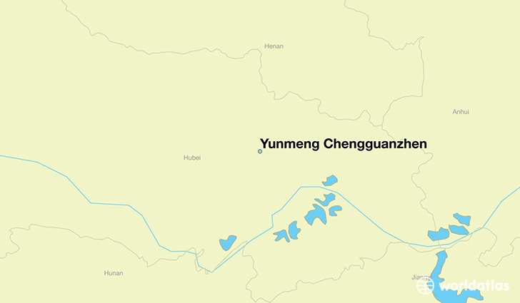 map showing the location of Yunmeng Chengguanzhen