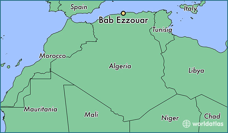 map showing the location of Bab Ezzouar