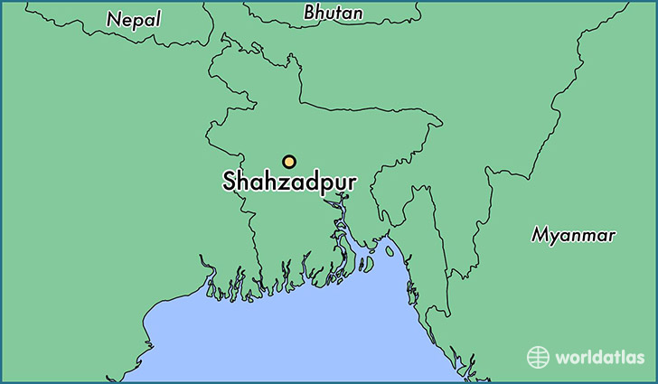 map showing the location of Shahzadpur