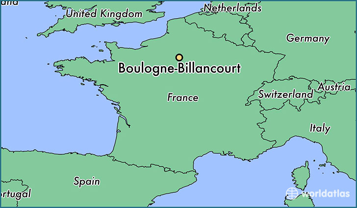 map showing the location of Boulogne-Billancourt