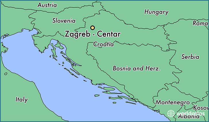 map showing the location of Zagreb - Centar