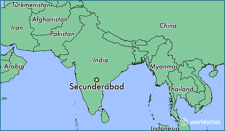 map showing the location of Secunderabad