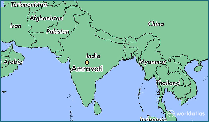 map showing the location of Amravati